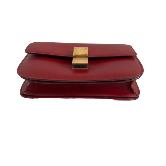 Celine Box Calfskin Medium Classic Box Flap Red - Picture 9 of 9